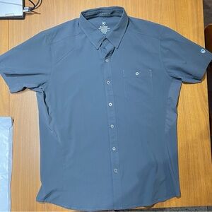 Kuhl Men's Shirt, Mens Medium, Dark Gray Button Down.